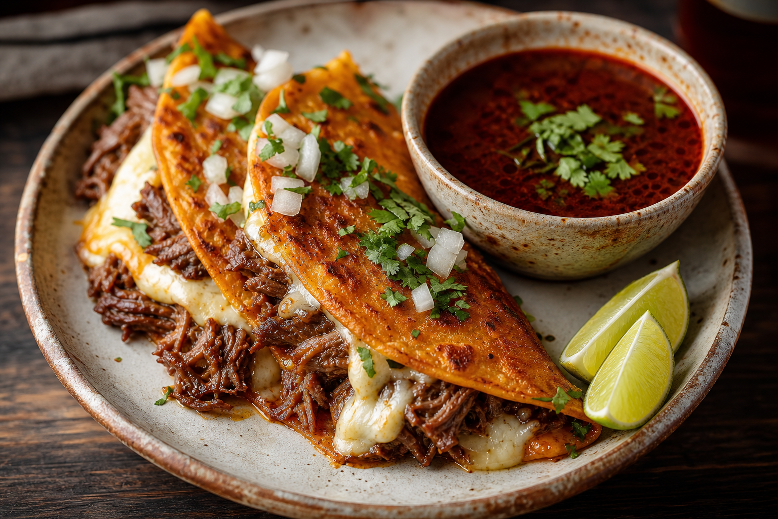 Beef Birria Tacos with Consommé
