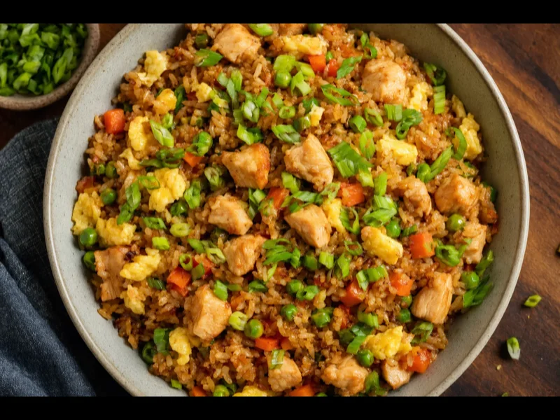 Gebratener Reis mit Hähnchen