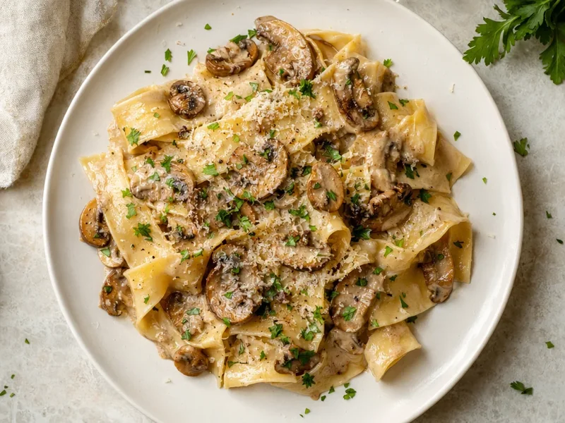 Cremige Champignon-Pasta