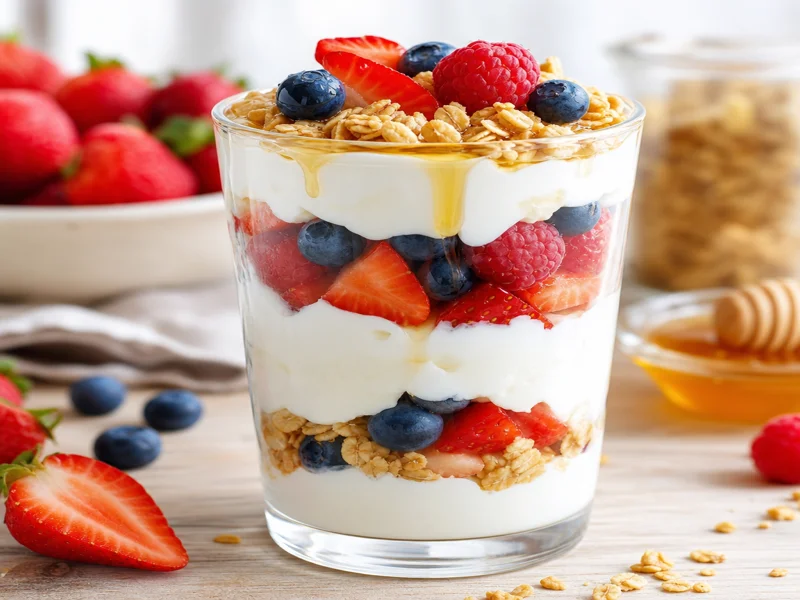 Greek Yogurt Parfait with Berries & Granola
