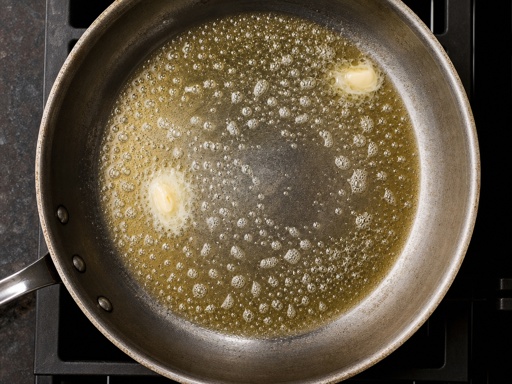 Melting butter in skillet