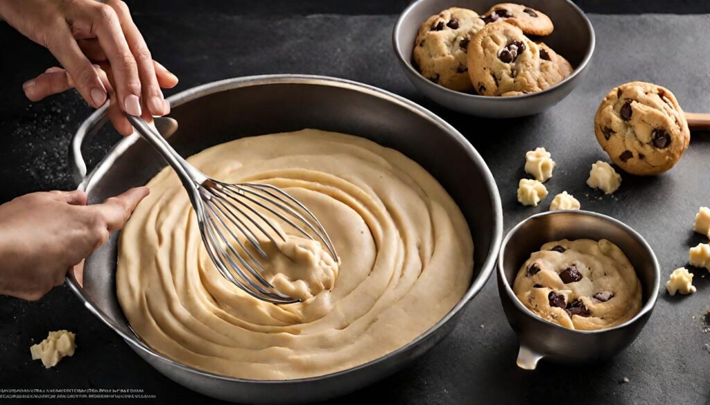 A delightful scene featuring the freshly baked Claire Saffitz's chocolate chip cookies being served and enjoyed. Present the cookies on a dessert plate or a cozy setting, conveying the irresistible homemade charm of these treats.
