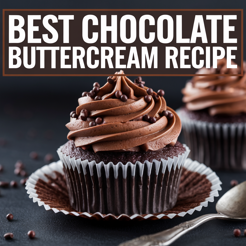 chocolate buttercream recipe with instructions for making cupcakes or muffins