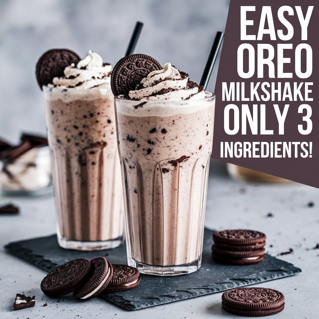 Easy Oreo Milkshake (Only 3 Ingredients!)