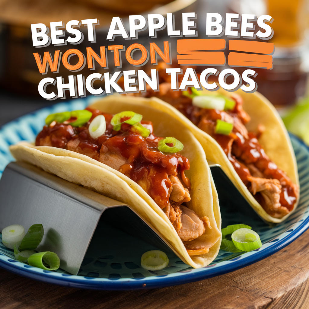 an applebee's chicken wonton tacos on a plate with dipping sauce