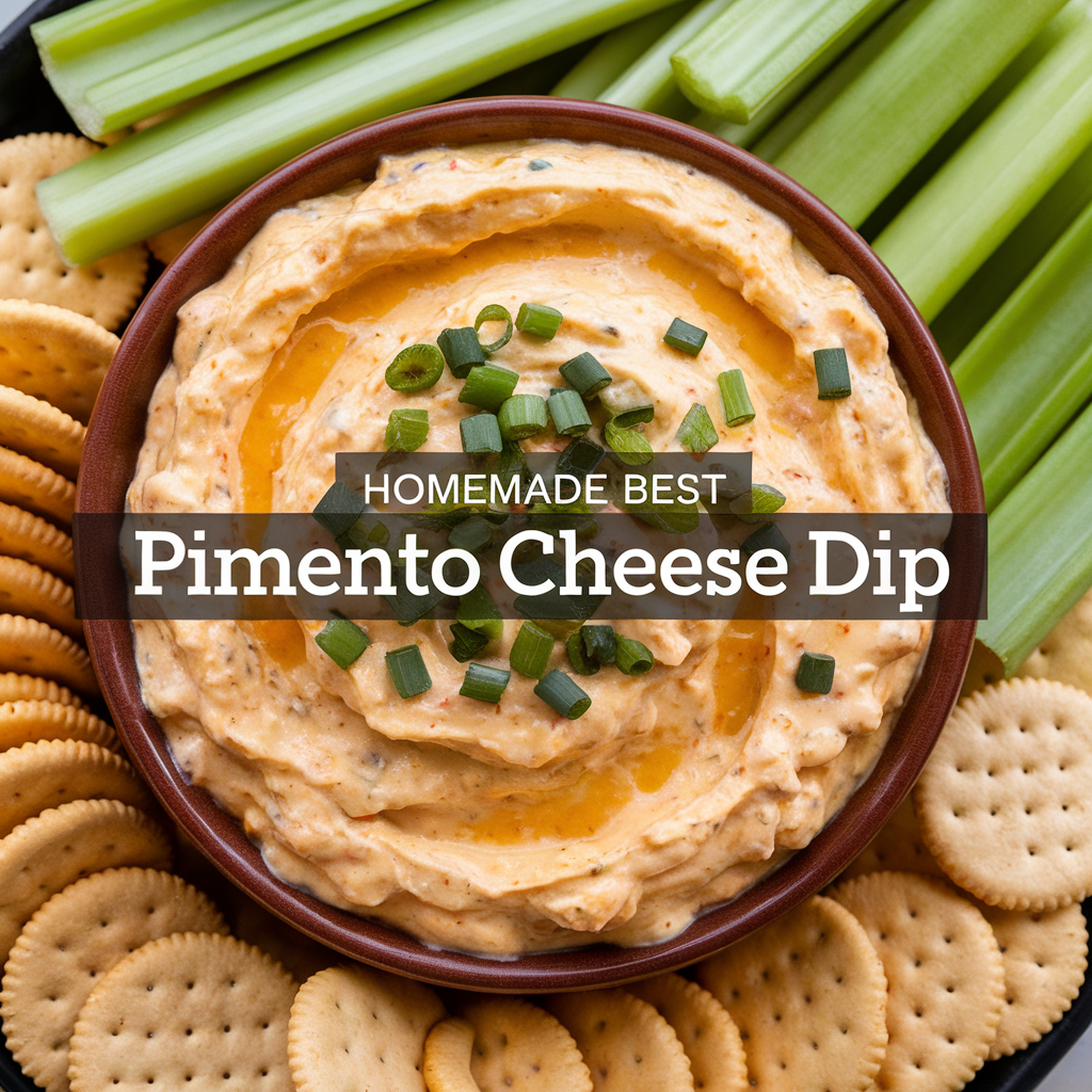a close up of a plate of food with the words homemade pimentoo cheese on it