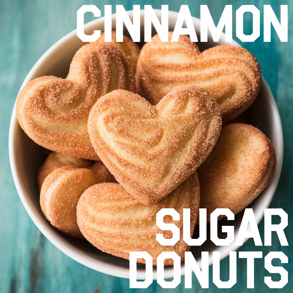 cinnamon sugar donuts are stacked on top of each other with the words cinnamon sugar donuts above them