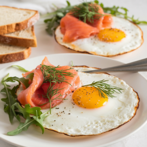 Luftige Wolkeneier mit Räucherlachs und Dill, perfekt für ein gesundes Frühstück oder Brunch. Ein köstliches Low-Carb-Rezept, das sowohl elegant als auch einfach zuzubereiten ist.